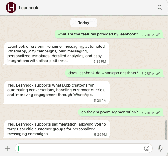 AI WhatsApp Chatbot Interface